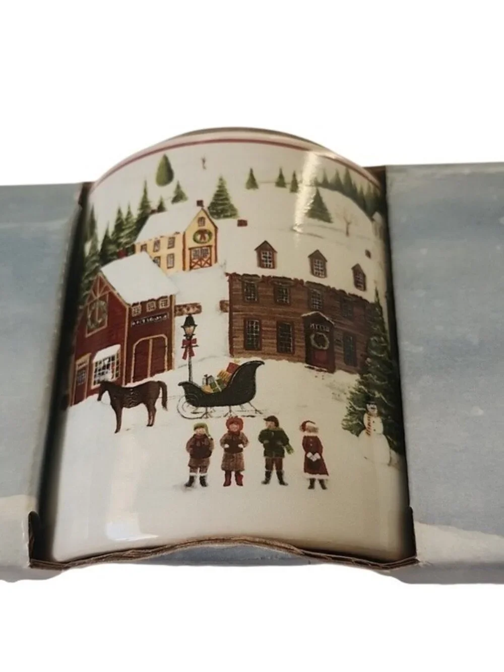 David Carter Brown Christmas Valley Stoneware Mugs, Set Of 4